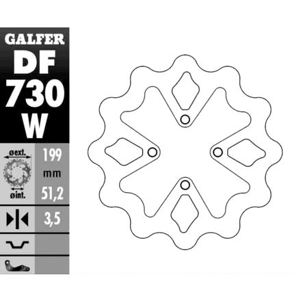 Galfer Standard Wave Brake Rotor - Rear Galfer Standard Wave Brake Rotor - Rear