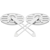 Biker's Choice Oval Grooved Slotted Mirrors With Sword Stem