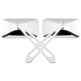 Biker's Choice Rectangular Slotted Mirrors With Blade Stem