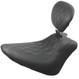 Mustang Tripper Wide Solo Seat with Backrest - Diamond Pattern