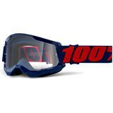 red white and blue dirt bike goggles