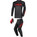 O'Neal Element Youth MX Jersey - Black/Red/Gray Dirt Bike Jersey With Elbow Padding