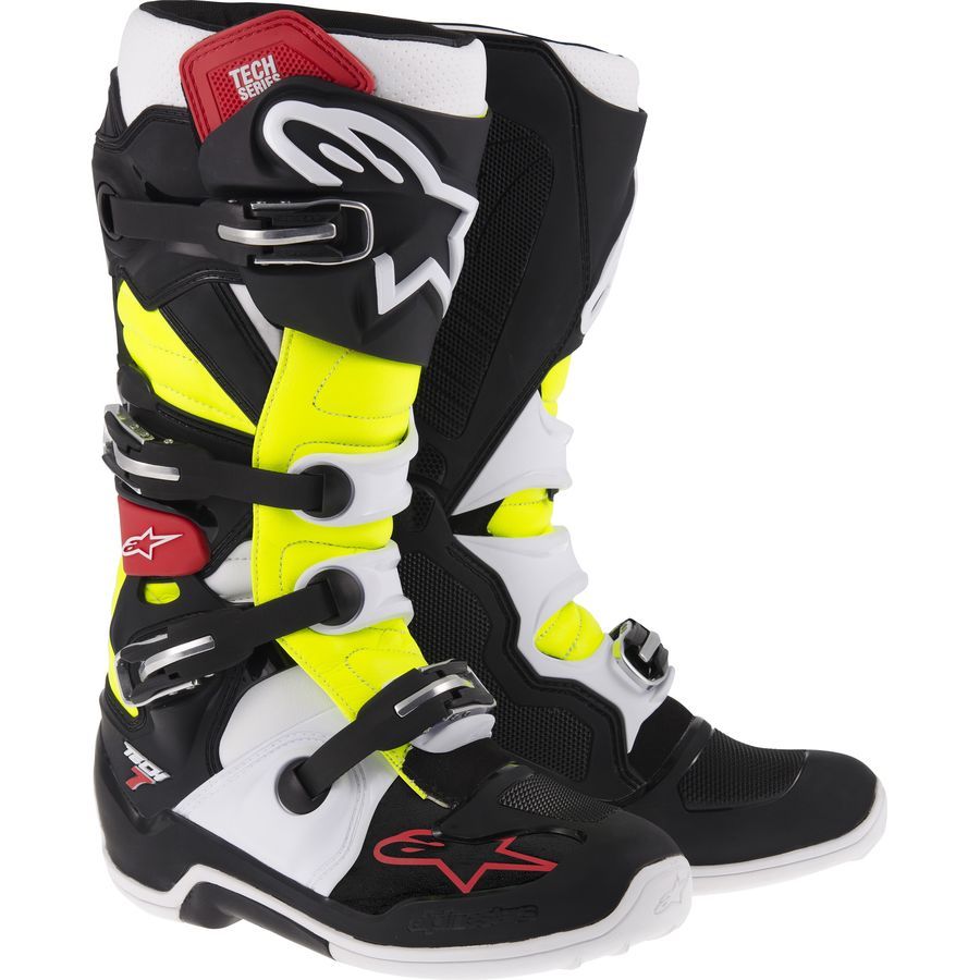 Alpinestars Tech 7 Boots-Yellow Flo//White//Blue//Cyan-11