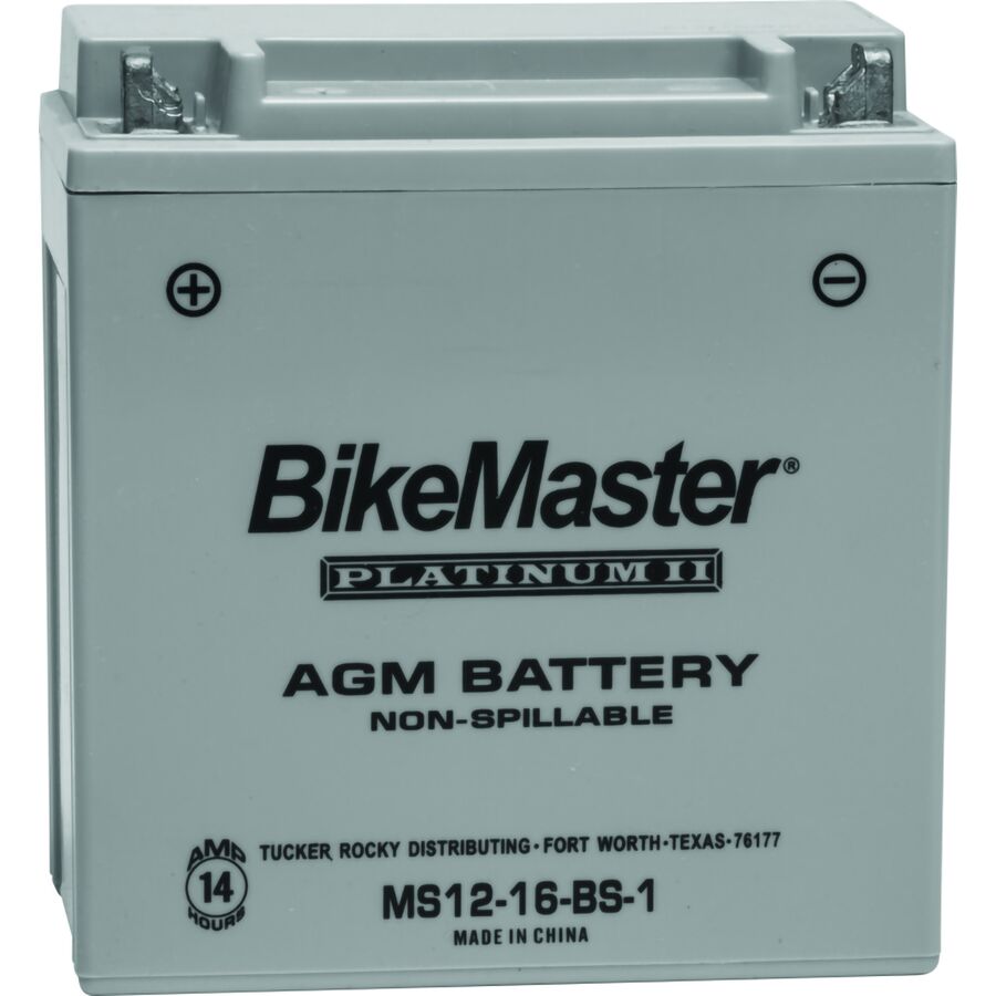 BikeMaster Platinum AGM Battery - Yuasa: YTX16-BS-1