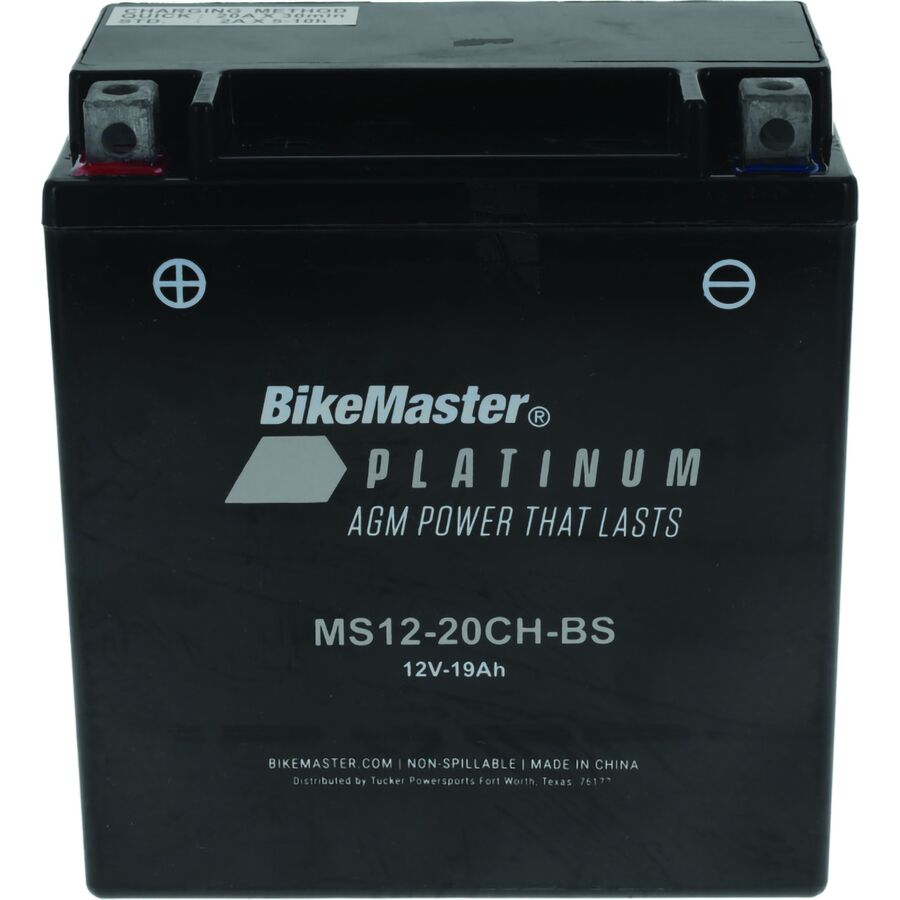 BikeMaster Platinum AGM Battery - Yuasa: YTX20CH-BS