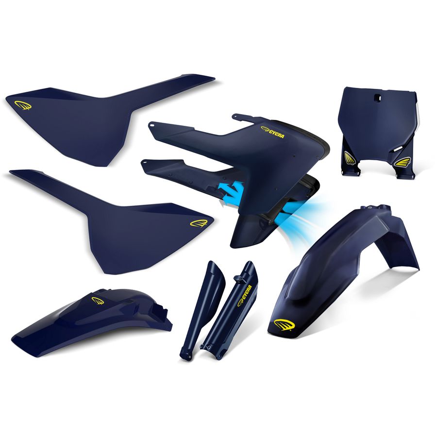 Cycra Powerflow Plastic Kit - Husqvarna Blue