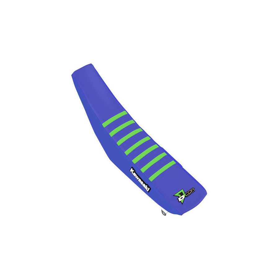  D'COR Visuals Gripper Seat Cover - Kawasaki - Blue With Green Ribs - $55.99 at Motosport