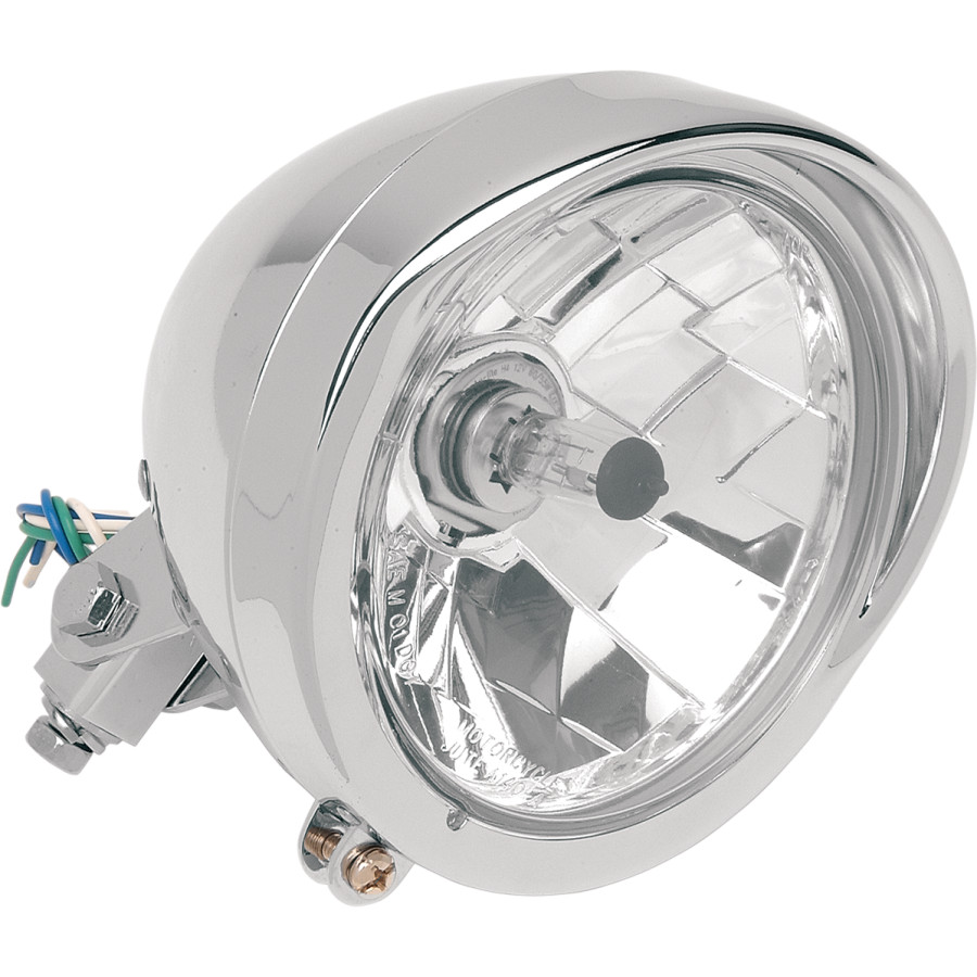 Drag Specialties Drag Specialties Diamond Style Bottom Mount Headlight Assembly With Visor - Clear, 5-3/4 - $129.27 at Motosport