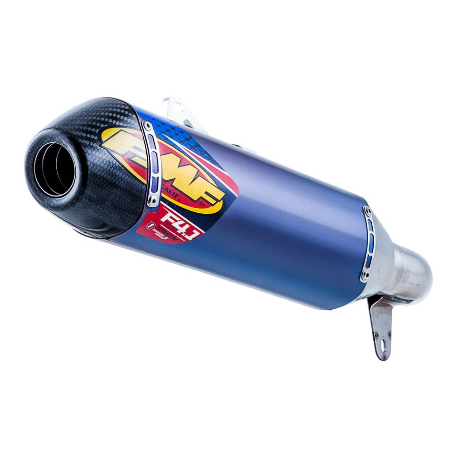 FMF Factory 4.1 RCT Slip-On Exhaust - Blue Anodized Titanium With Carbon End Cap