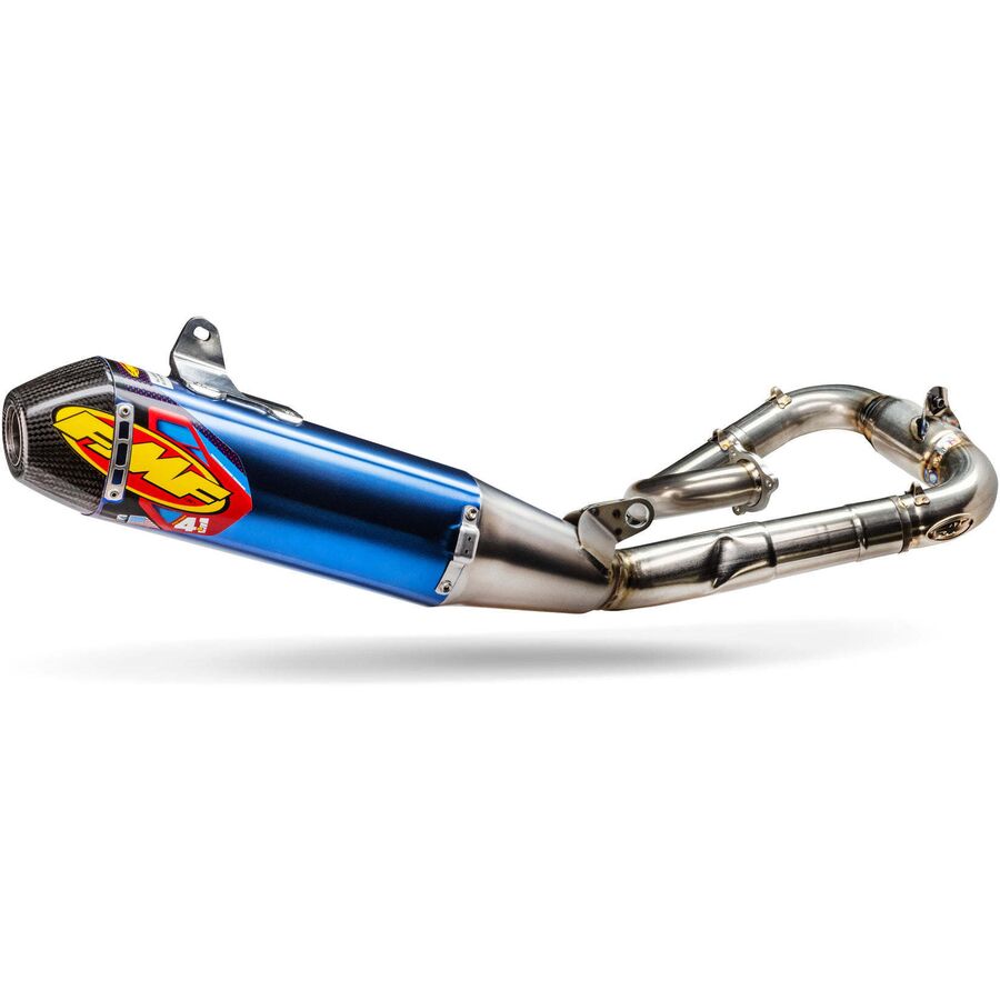 FMF FMF Factory 4.1 RCT Complete Exhaust With Titanium Megabomb - Blue Anodized Titanium With Carbon Fiber End Cap - $1236.99 at Motosport