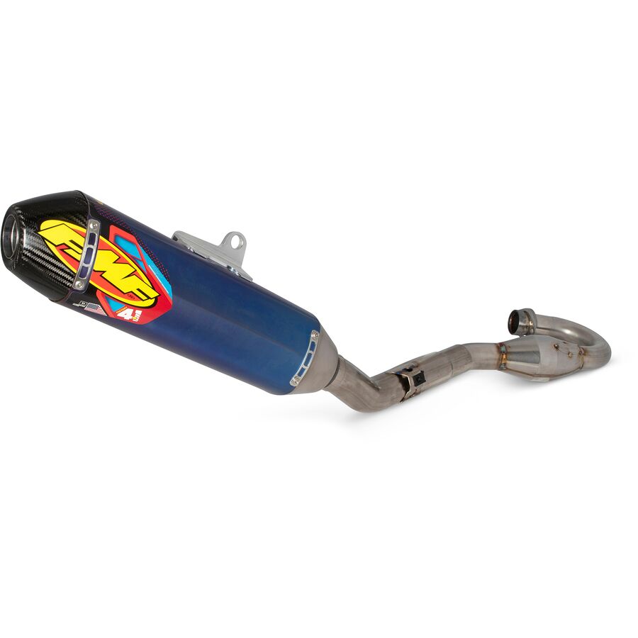 FMF FMF Factory 4.1 RCT Complete Exhaust With Stainless Megabomb - Blue Anodized Titanium With Carbon Fiber End Cap - $1056.99 at Motosport