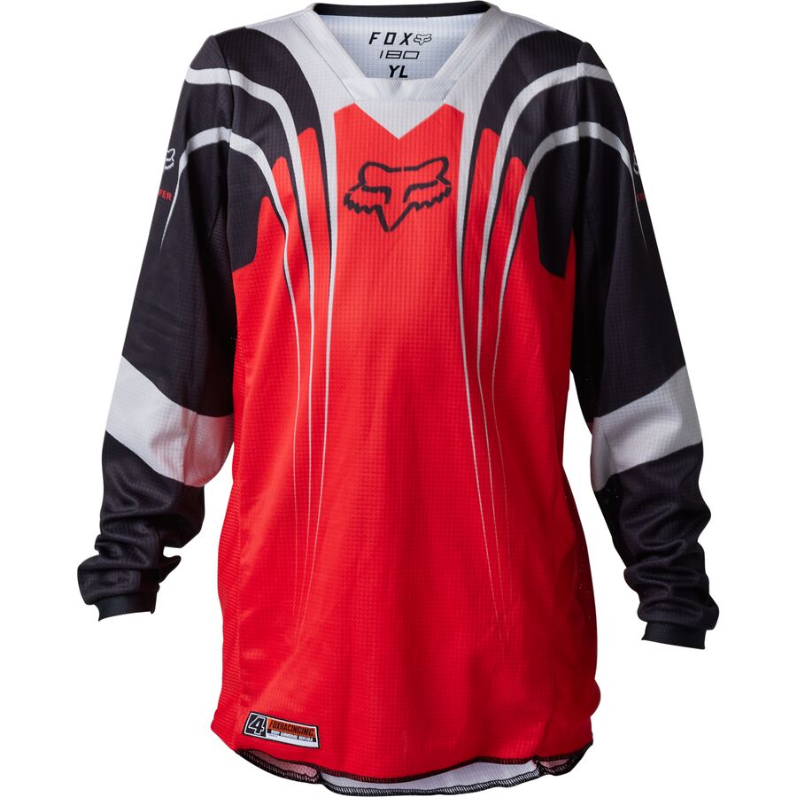 Fox Fox Racing 2023 Youth 180 Jersey - Goat Strafer SE - Red, X-Large - $30.99 at Motosport