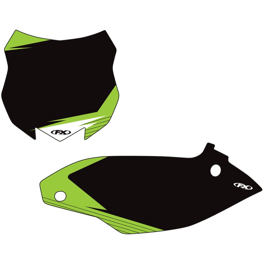 Factory Effex Pre-Cut Number Plate Backgrounds Kawasaki - Black