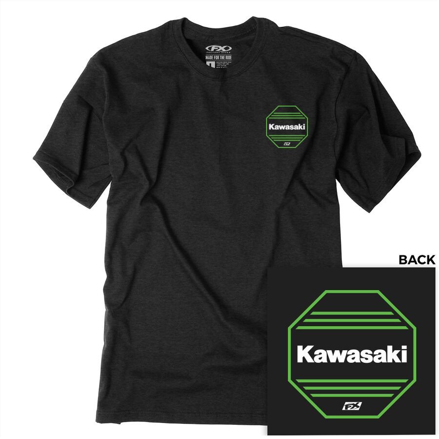 Factory Effex Kawasaki Octagon T-Shirt - Heather Black