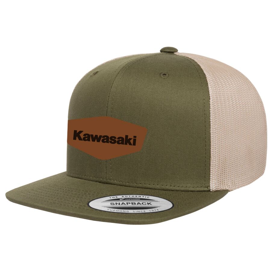 Factory Effex Kawasaki Heritage Snapback Hat - Moss Green/Khaki 29-86100