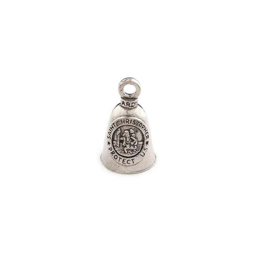 ST CHRISTOPHER MOTORCYCLE GREMLIN RIDE PEWTER BELL MADE IN USA