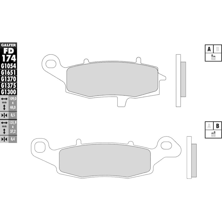 Galfer Galfer G1370 HH Brake Pads - Front Left G1370 - $40.01 at Motosport
