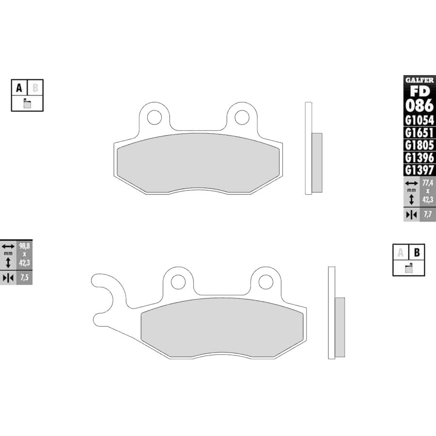Galfer Galfer Semi-Metallic Brake Pads - Front Left G1054 - $32.50 at Motosport