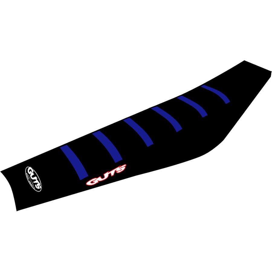 Guts Racing Ribbed Seat Cover - Black/Black/YZ Blue, Stock