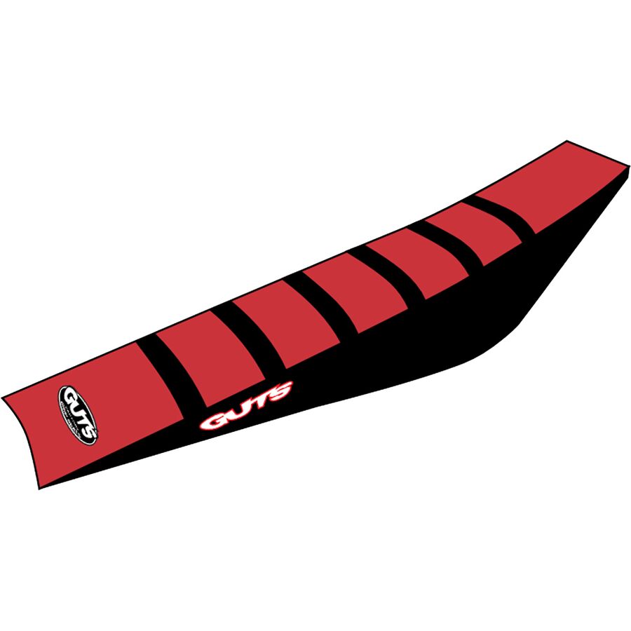 Guts Racing VS Ribbed Seat Cover - Black/Red/Black, Stock