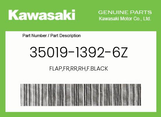 Kawasaki Kawasaki Genuine Flap,Fr,Rr,Rh,F.Black - 35019-1392-6Z - $42.36 at Motosport