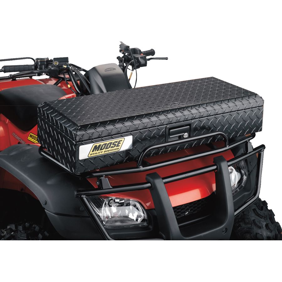 Moose Black 2 Tier Front ATV Lockable Latch Cargo Luggage Rack Storage Box