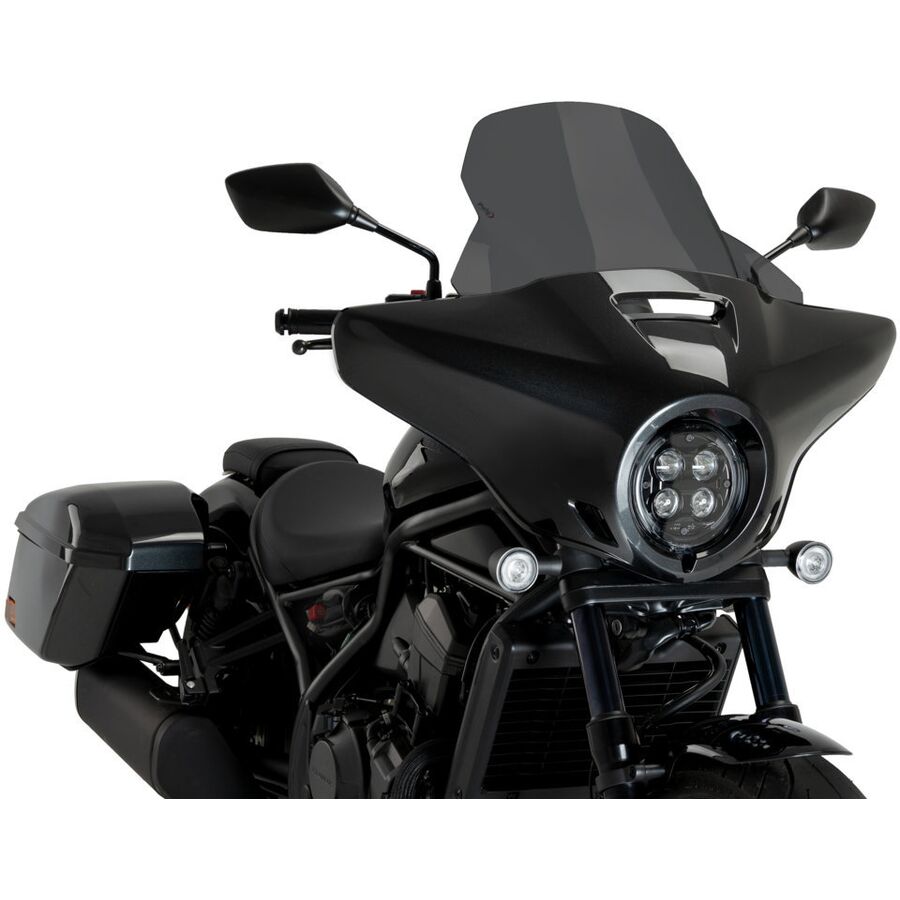 Puig High Road Windscreen - Dark Smoke, Touring/For OE Semi-Fairing