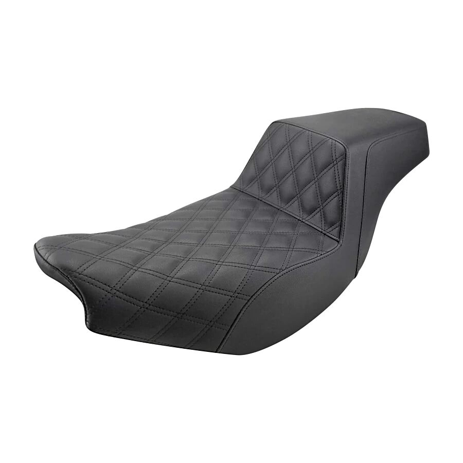 Saddlemen Step Up Seat - Black, Lattice Stitched Front