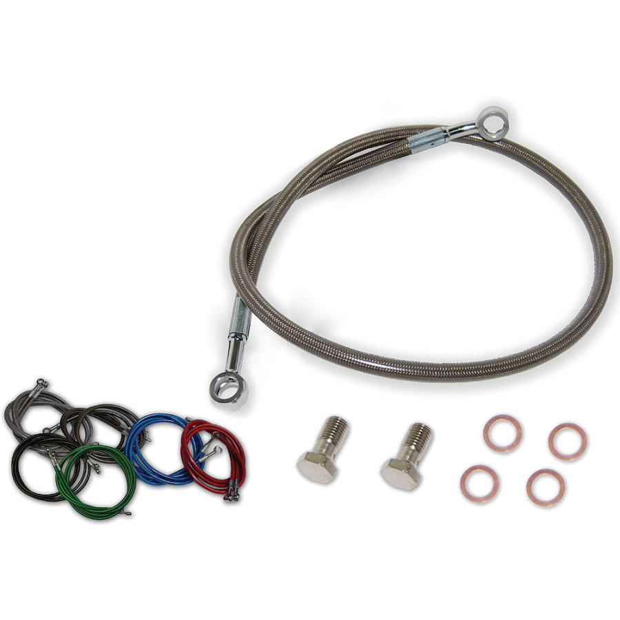 Streamline Rear Brake Line - Blue, Stock