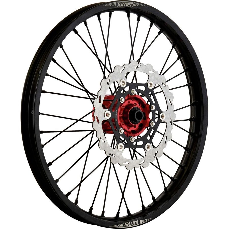 Turner Performance Products Titan Complete Front Wheel - Red Hub/Black Rim, 1.60in x 21in