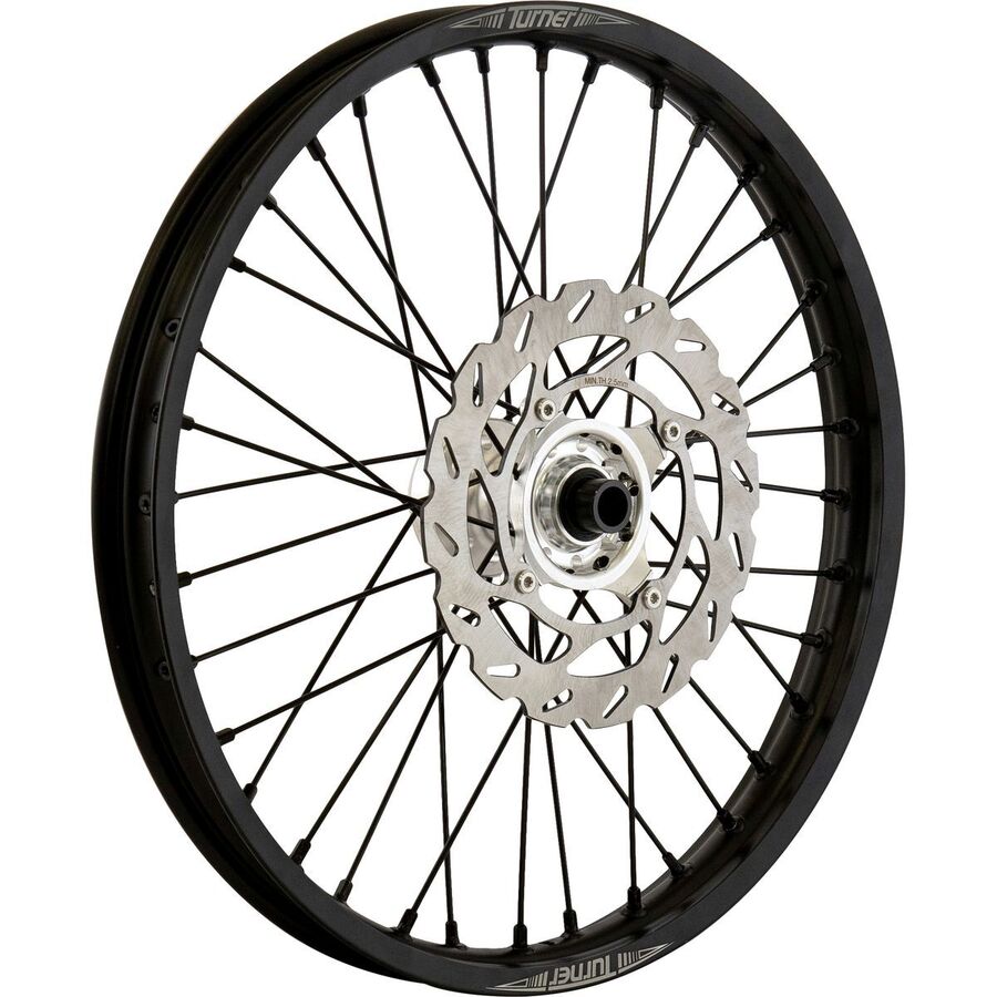Turner Performance Products Titan Complete Front Wheel - Silver Hub/Black Rim, 1.60in x 21in