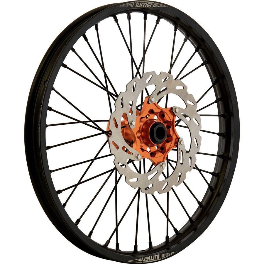 Turner Performance Products Titan Complete Front Wheel - Orange Hub/Black Rim, 1.60in x 21in