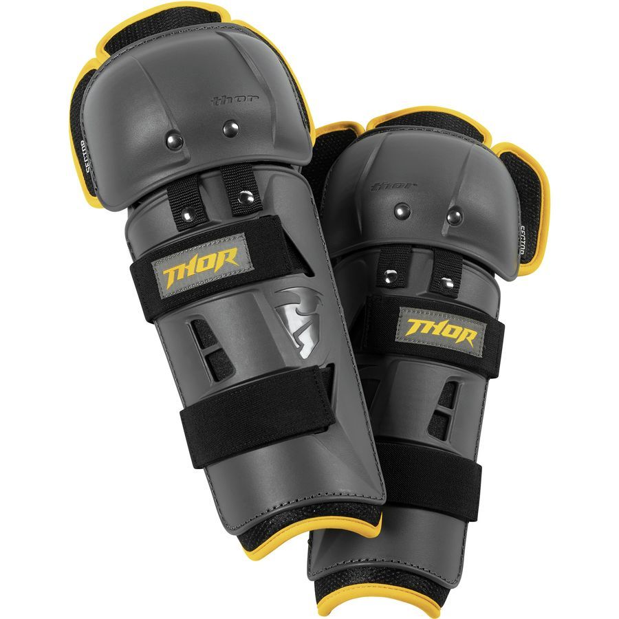Thor 2025 Sector GP Knee Guards - Charcoal/Yellow