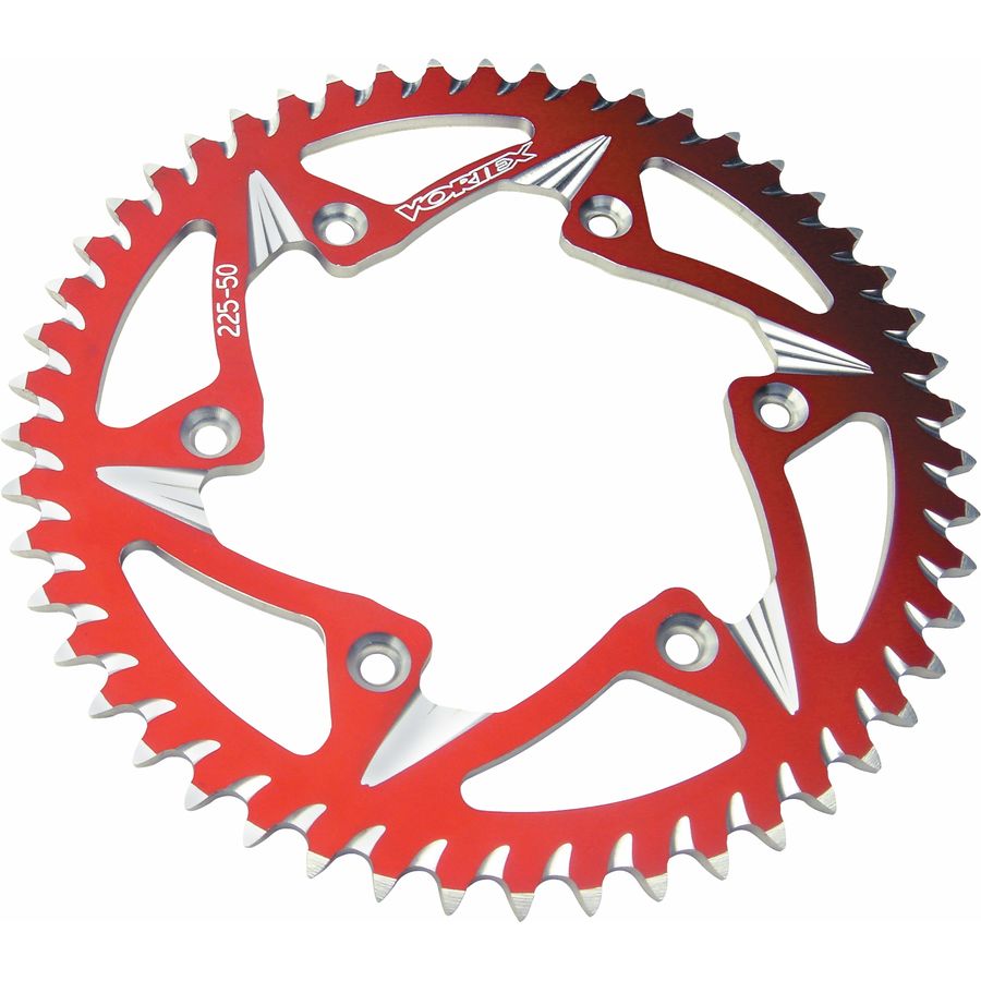 Vortex Aluminum Rear Sprocket - Red, 520 / 50T