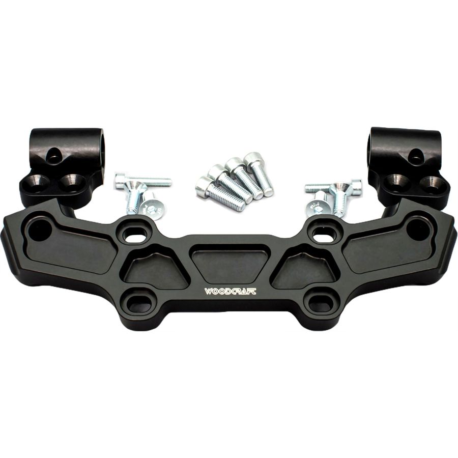 Woodcraft Clip-On Adapter Plate With Bars - Black, 1.0in Rise/13.5in Bars
