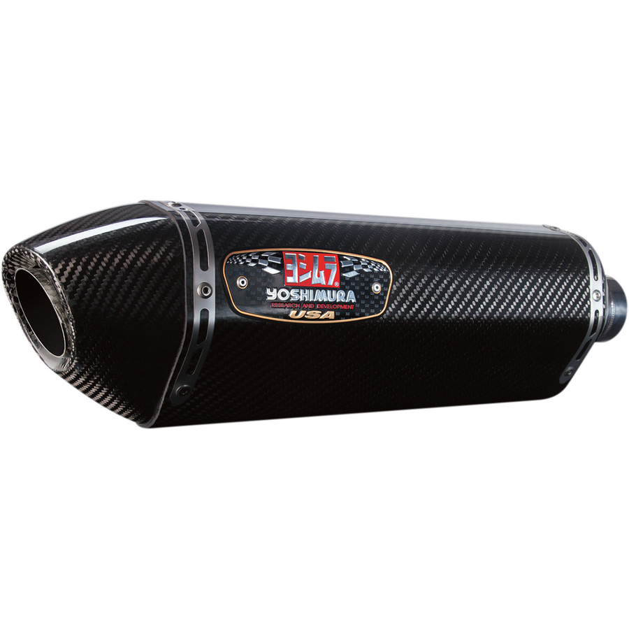 Yoshimura R-77 Slip-On Exhaust - Dual - Signature / Carbon Fiber With Carbon Fiber End Cap