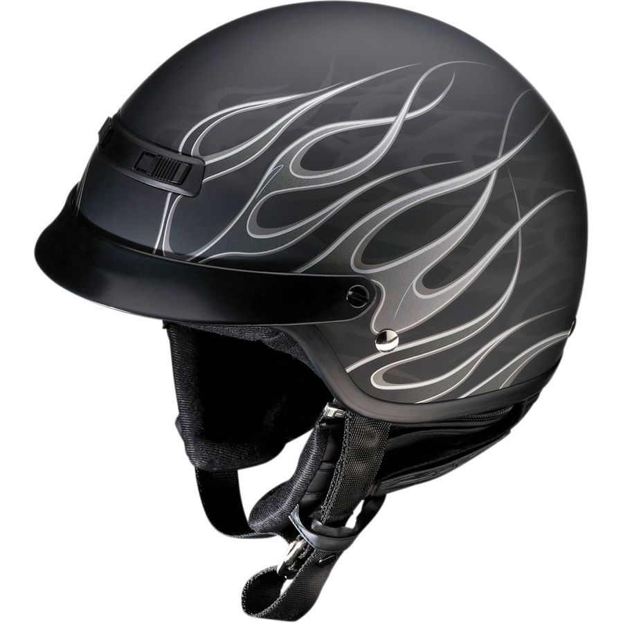 Z1R Nomad HELLFIRE Motorcycle Half Helmet Choose Size Black//Orange