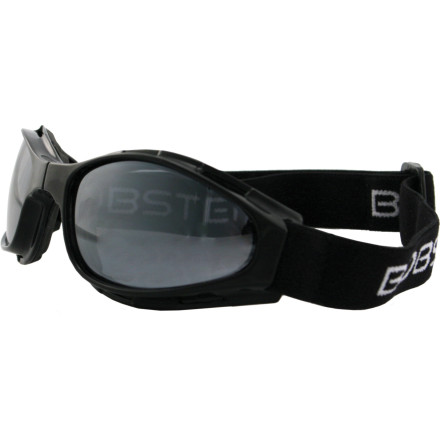 Bobster Crossfire Goggles - Black Frame, Smoked Lens, One Size - Vented, Anti-Fog For Motorcycle, Skiing & More