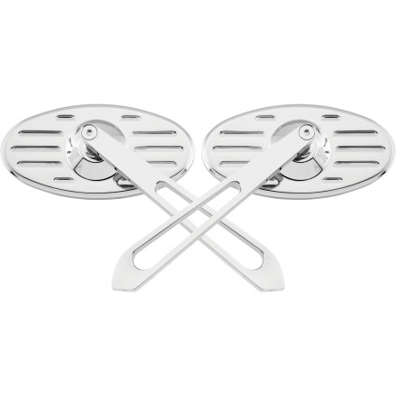Biker's Choice Oval Grooved Slotted Mirrors With Sword Stem