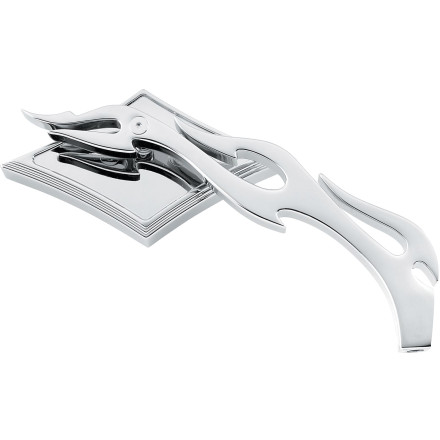 Biker's Choice Diamond Mirror With Flame Stem Biker's Choice Diamond Mirror With Flame Stem