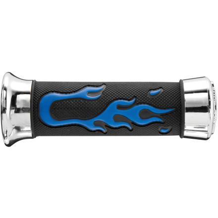 BikeMaster Dual Density Flame Grips With Eagle