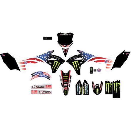 D'COR Visuals Monster Energy Patriot Complete Graphic Kit - Kawasaki D'COR Visuals Monster Energy Patriot Complete Graphic Kit - Kawasaki