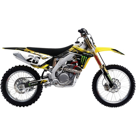 Factory Effex 2015 Monster Shroud/Trim/Lower Fork Graphic Kit - Suzuki Factory Effex 2015 Monster Shroud/Trim/Lower Fork Graphic Kit - Suzuki