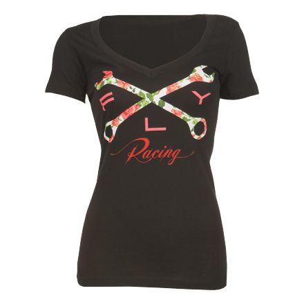 Fly Racing Women's Crossrose V-Neck T-Shirt Fly Racing Women's Crossrose V-Neck T-Shirt