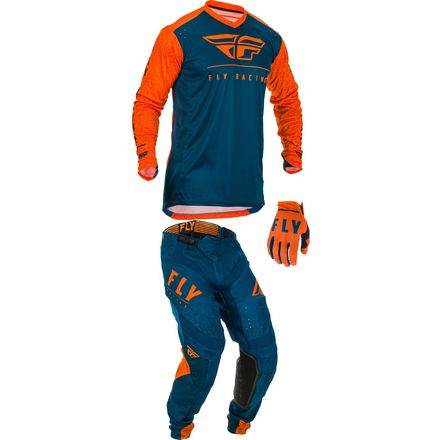 8 373-71308 Orange Navy Fly Racing 2020 Lite Motocross Gloves S