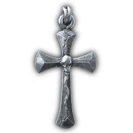 Guardian Bell Cross with Skull Zipper Pull Guardian Bell Cross with Skull Zipper Pull