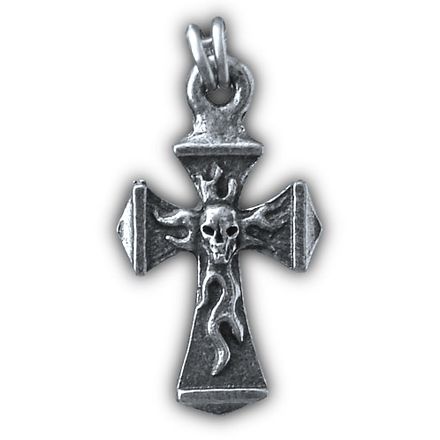 Guardian Bell Cross with Flames Zipper Pull Guardian Bell Cross with Flames Zipper Pull