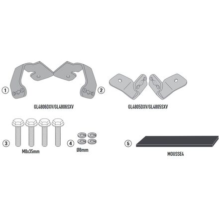 Givi Side Case Mount Adapter Hardware