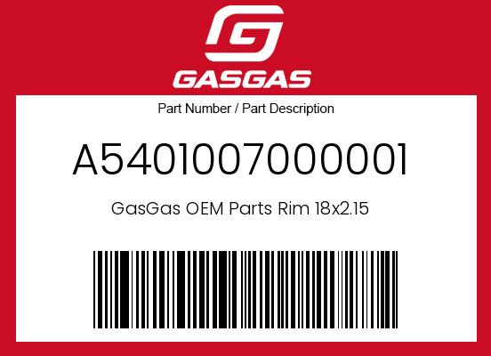 0 Gasgas OEM Part A5401007000001