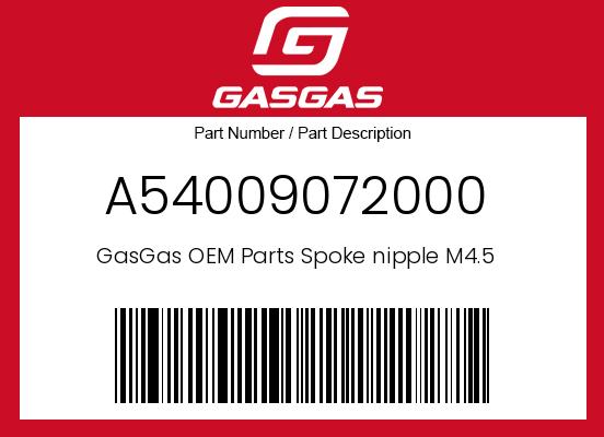0 Gasgas OEM Part A54009072000